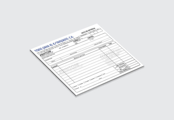 Nota de Entrega - Papelería - Todo para el Estampado, C.A.