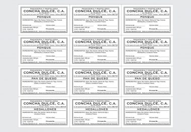 Etiqueta - Pastelería Concha Dulce