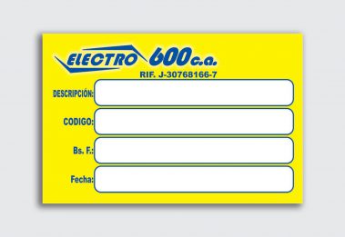 Etiqueta - Electro 600