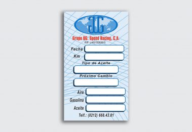 Etiqueta - Grupo UG - Speed Racing