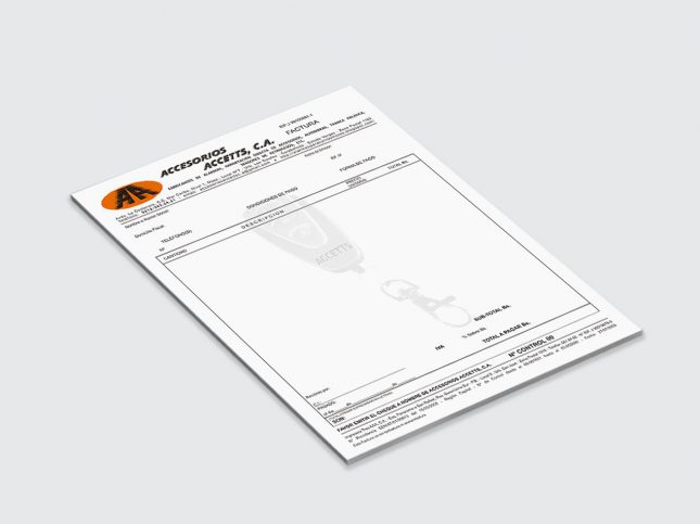 Factura / Forma Libre - Papelería - Accesorios Accetts, C.A.