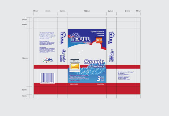 Diseño de empaque - Esponja abrasiva - Full Hogar