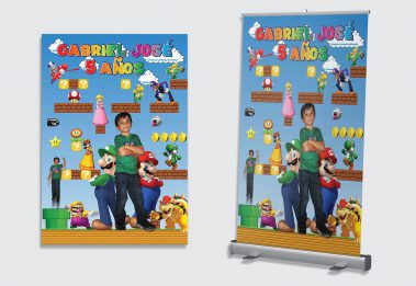 Pendón / Afiche - Cumpleaños - Super Mario - Gabriel