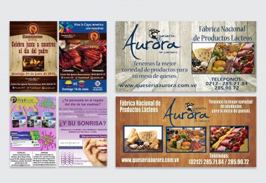 Publicidad - impresos - Ganadero Grill, Printline, GOG, Quesería Aurora