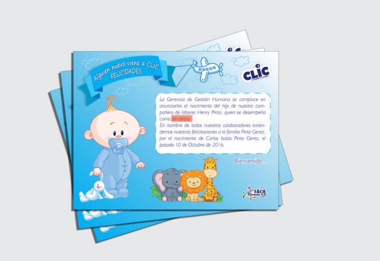 Tarjeta de felicitaciones - Nacimiento - CLIC