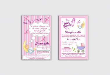 Tarjeta de invitación - Baby Shower - Samantha
