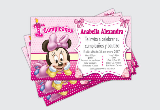 Tarjeta de invitación - Cumpleaños - Mini - Anabella