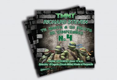 Tarjeta de invitación - Cumpleaños -Tortugas Ninja - Richard