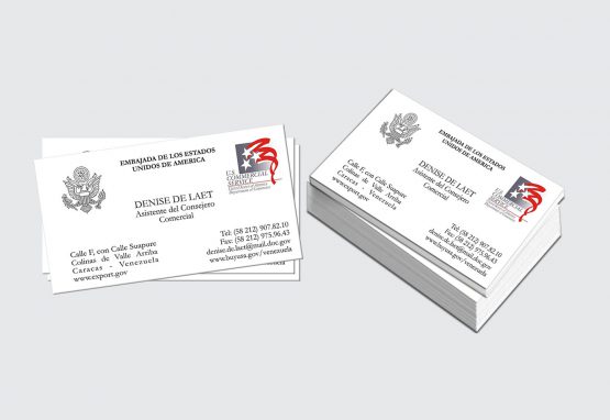 Tarjeta de presentación - Embajada Americana - Denis De Laet