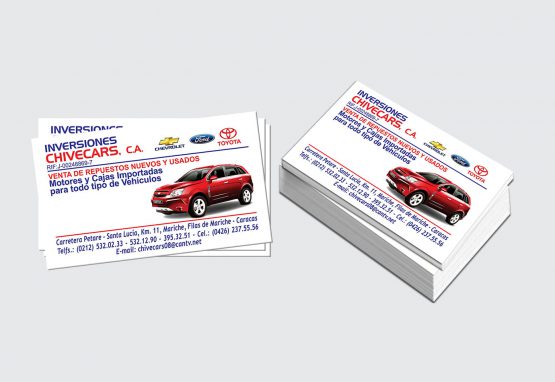 Tarjeta de presentación - Inversiones Chivecars, C.A.