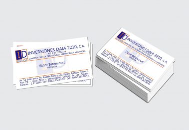 Tarjeta de presentación - Inversiones Daia 2210, C.A.
