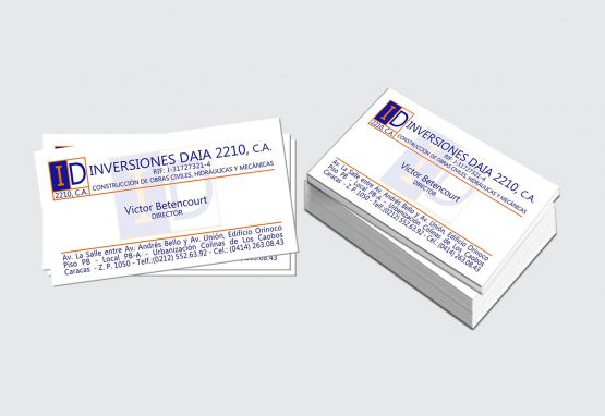 Tarjeta de presentación - Inversiones Daia 2210, C.A.