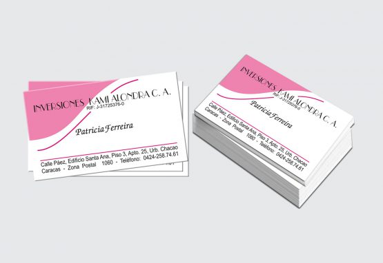 Tarjeta de presentación - Inversiones Kami Alondra, C.A.