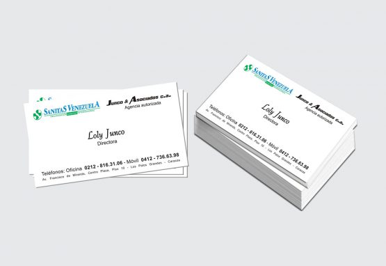 Tarjeta de presentación - Sanitas Venezuela - Loly Junco