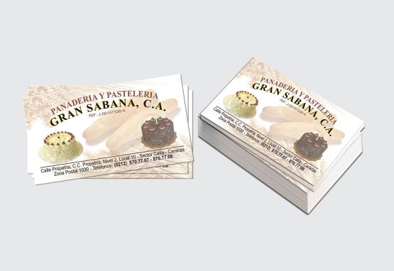 Tarjeta de presentación - Panadería y Pastelería Gran Sabana