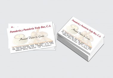 Tarjeta de presentación - Panadería y Pastelería Troly Bus, C.A.