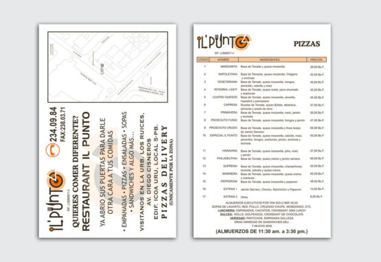 Volante / Flyer - Il Punto - Menú